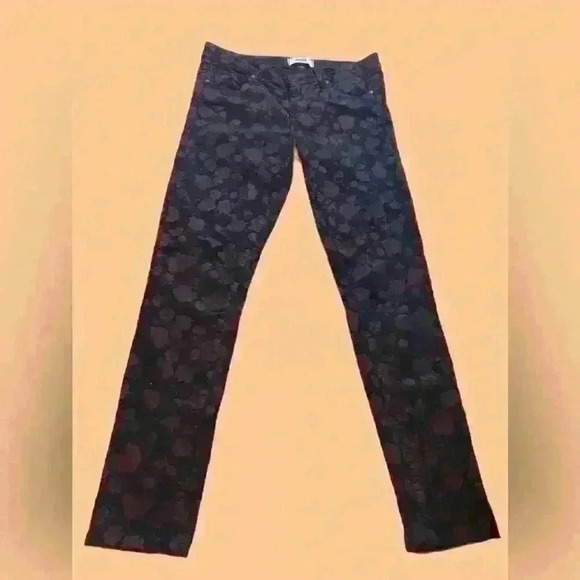 PAIGE Pants - Paige sz 27 black pants with burgundy flowers EUC